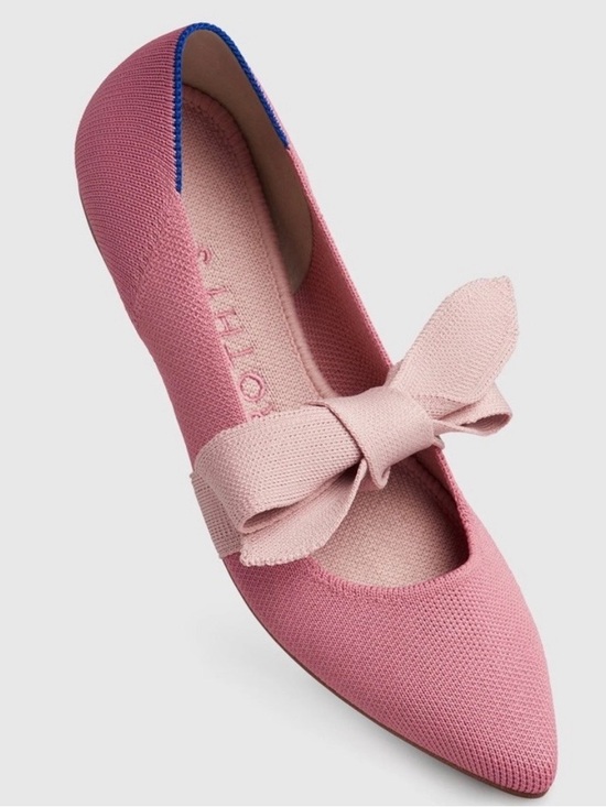 Rothy's Shoes - Rothy's Pink Pointed-Toe Bow Flat